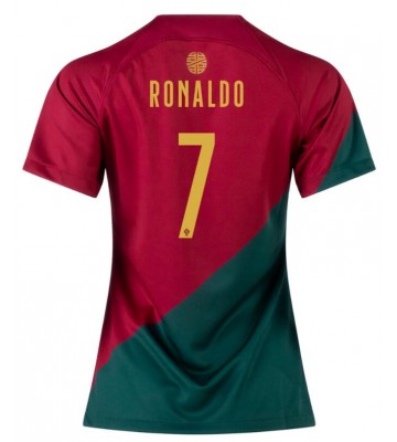 Portugal Cristiano Ronaldo #7 Replica Home Stadium Shirt for Women World Cup 2022 Short Sleeve